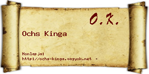 Ochs Kinga névjegykártya